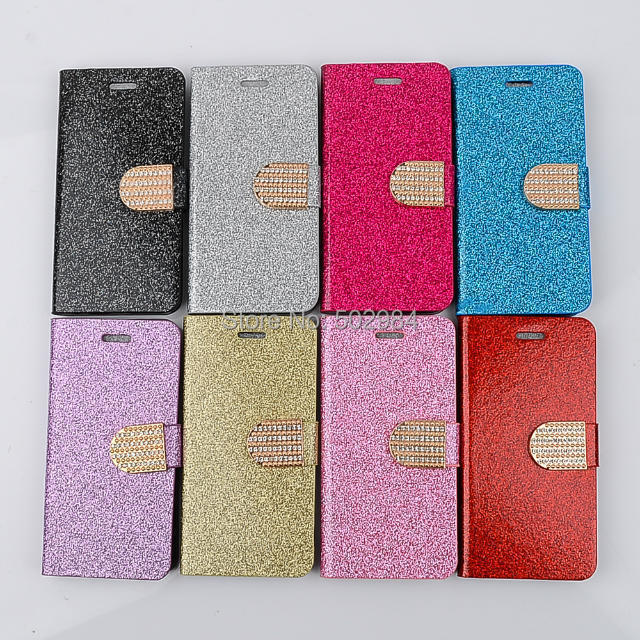 Bright Glitter Bling Diamond Wallet Stand Leather Case for Apple iPhone 6 4.7inch Flip Holster Cover with Credit ID Card Slot