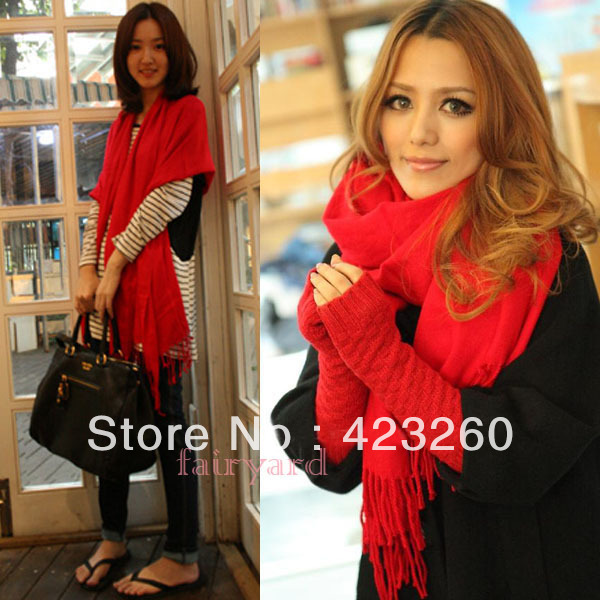 Winter Korea Multicolor Long Large Warm Soft Wrap Women Scarf Shawl Tassels