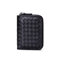 Men And Women Fashion Woven Pattern Ornament Wallet High Quality Sheepskin Zipper Closure Purse Designer Knitting
