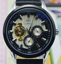 Fuyate comercial personalidad mecánico completamente automático para hombre de moda reloj de 6 agujas para hombre reloj del calendario j193