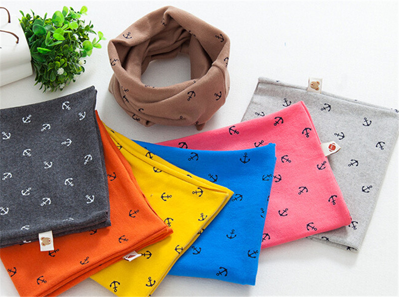 2015 Fashion Boat Anhor And Fishbone Baby Ring Scarf Kids Neckerchief Girl Boy Collar Children Headband Scarves Free Shipping