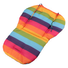Cheap Sale 1Pcs Orange and Purple Strips Waterproof Cutton Baby Stroller Cushion Pad Car Seat Pads