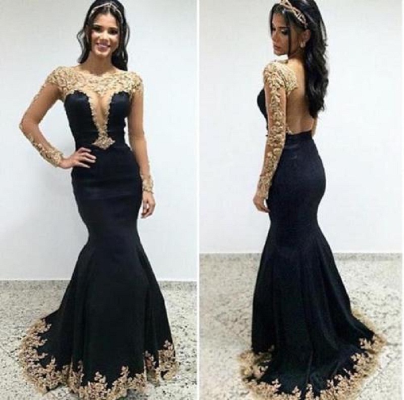 Compare Prices on Black Long Sleeve Fitted Prom Dress- Online ...