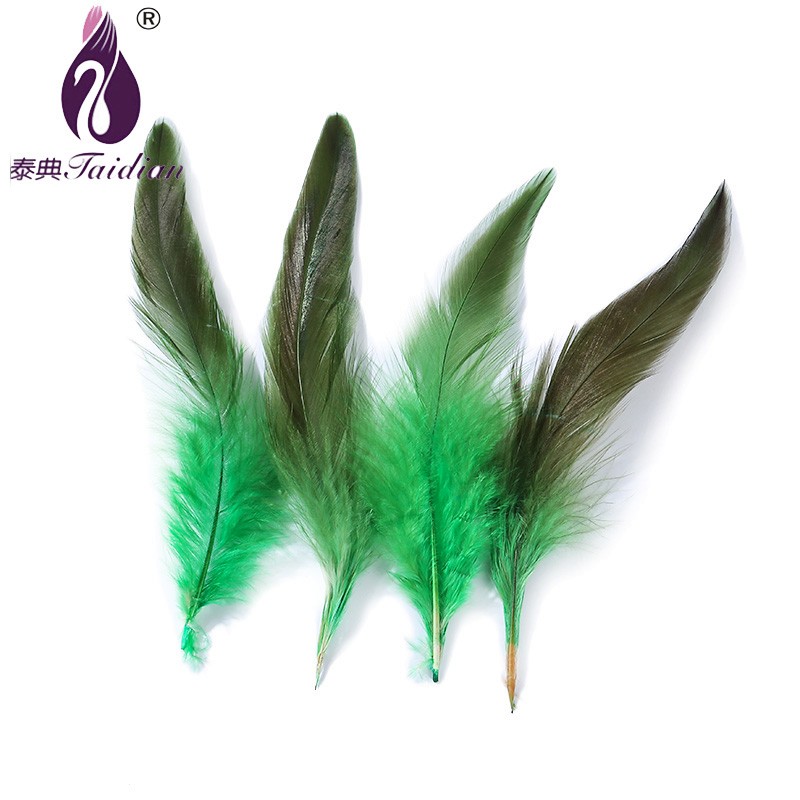 Green Dyed rooster feather 11#