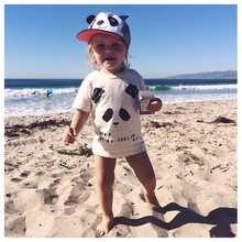 Hot-selling 2015 ins panda printed 100% child cotton short-sleeve T-shirt family fashion clothing boys t shirts bebe clothing