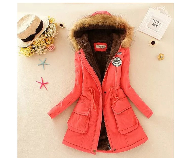 New Fashion Women Jacket Winter Warm Solid Hooded Coat Female Casual Slim Fur Collar Women Jacket And Coats Abrigos Mujer JT142 (7)