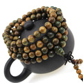 8mm Natural Green Sandalwood women wooden buddha handmade beads bracelets for Buddhist Jewelry
