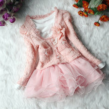 Retail Beautiful Baby Girls Jackets Cardigan and Dimante Dress Tutu baby kids coat+dresses