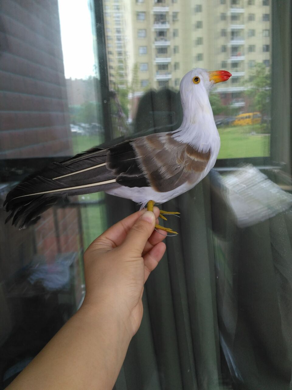 standing simulation Seagull toy plastic & feather seagull bird model 25x9x18cm 