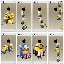 Super Hot Minions Design For iphone 5 5S  Case Hard Transparent Cover For iphone5 5S