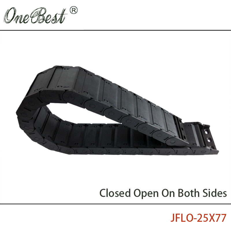 JFLO 1 Meter 25x77mm CNC Router Cable Chain Closed on Both Sides Wire Carrier Cable Drag