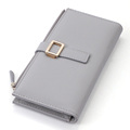 Trendy Simple Occident Style Fashion Embossing Long Purse Women Large Capacity Hand held Bag Designer Bi