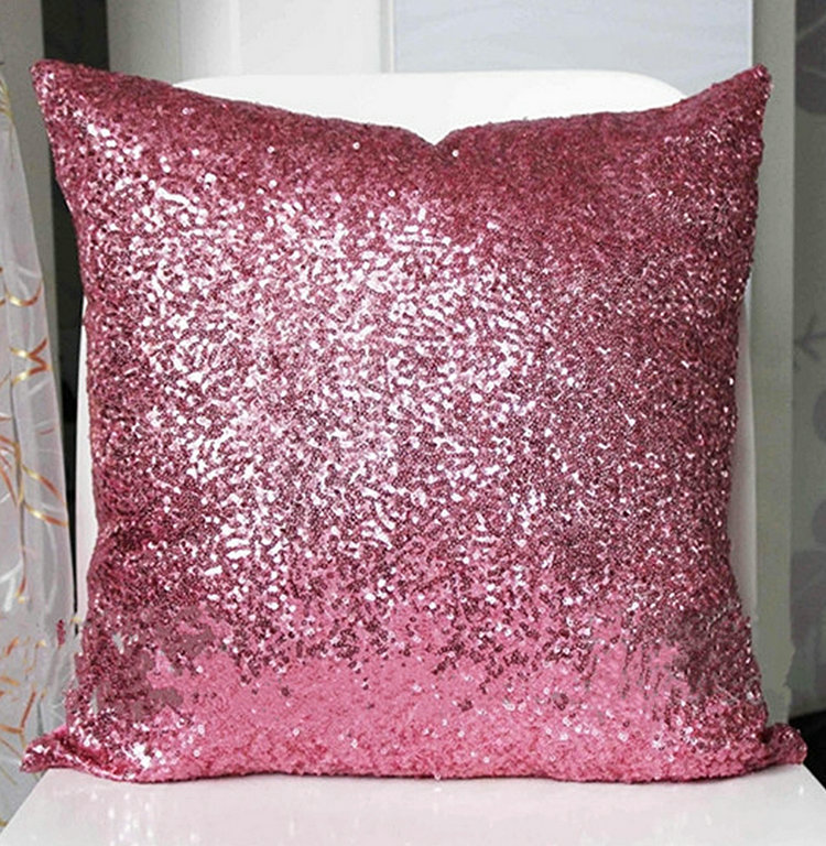 2015 Fashion Sequin Pillow Cushion Cover Zipper Pillow