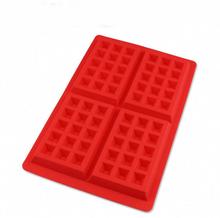 Kitchen Accessories Supplies 1 * Safety 4-Cavity Baking Mould Waffles Cake Chocolate Pan Silicone Mold Free Shipping