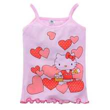 2 5Y New 2015 Girls Tanks Children Vest Beach Clothing Baby Girl Summer Wear Tops Cotton