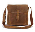 Vintage 100 Crazy Horse Genuine Leather Bag Men Messenger Bags Fashion Leisure Shoulder bags Men Small