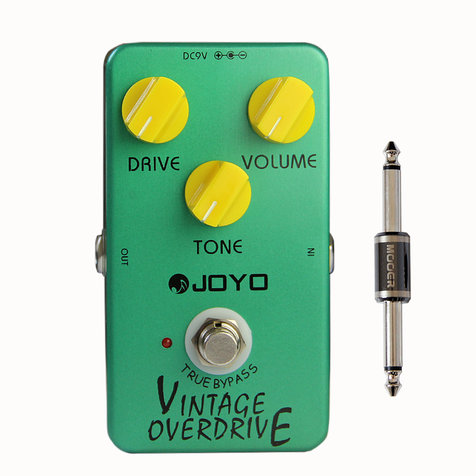 JOYO JF-01 Electric Bass Guitar Effect Pedal Vintage Overdrive DC 9V True Bypass Dynamic Compression+MOOER PC-S pedal connector