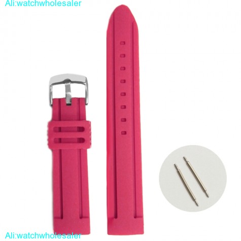 20mm Deep Magenta Silicone Jelly Rubber Ladies Watch Band Straps WB1072J20JB