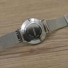 fashion dress quartz nylon man watch woman 40mm waterproof PU steel real leather band silver antibrittle