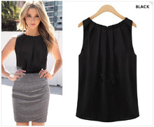 Solid Simple Design 2016 Summer Women Blouses Sleeveless Casual Chiffon Blouse Cute Pullover Blusas Femininas Tops Shirt Women