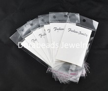  100 White Earring Display Cards W Self Adhesive Bags B09344 yiwu