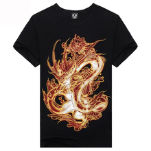 New 2015 Fire Dragon Elment 3D Printed T Shirt Causul Men’s Wear ,XXXL Plus Size Cotton  Men Famosu Brand T Shirt  Men Clothing