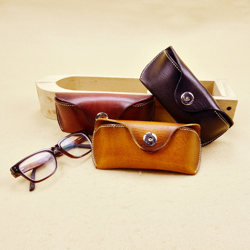 Vintage Style Unisex Leather Eyeglass Case Glasses Holderunisex Handmade Vegetable Tanned 9070