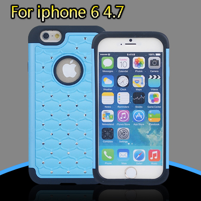 Luxury Rhinestone Case For Apple iPhone6 i6 iPhone 6 4.7 Diamond Cover Mobile Phone Bags Diamond Bling 50PCS Free