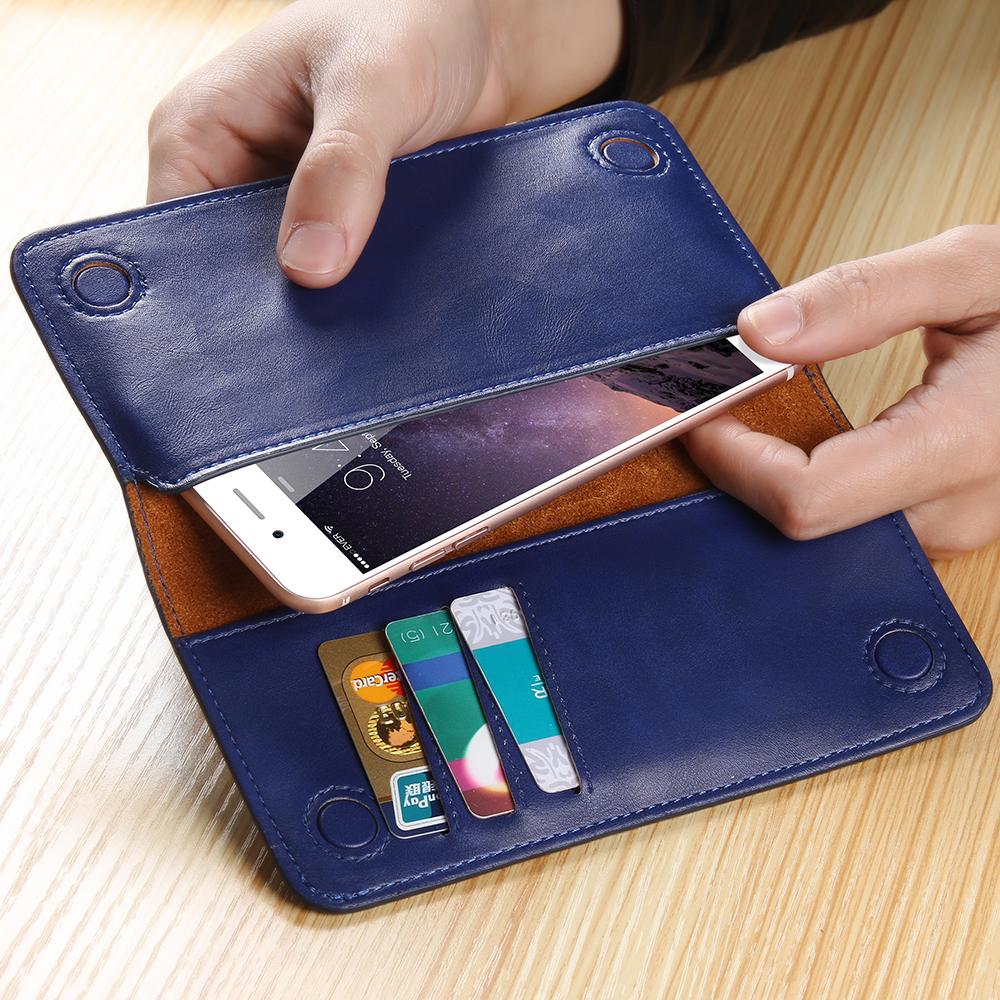 FLOVEME Luxury Genuine Leather Mini Wallet 5 5 inch Cover for iphone 6plus 6splus Samsung S6