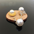 Fashion Metal Alloy Imitation Pearl Rhinestone Pendant Charm For Jewelry Making 20PCS