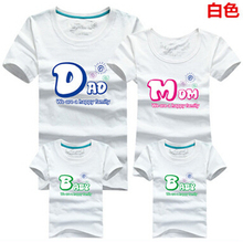 8 colors Letter Dad Mom Baby Printed Family Matching Outfits Women Men Children Boys Girls T shirts Clothes Korean Baby Garment