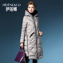 Elena brand new winter women long down jacket female sleeve Hooded Coat dress luxury European major suit fashion high quality