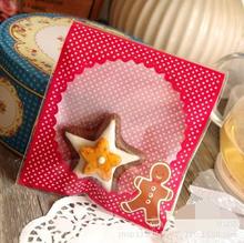 100pcs Christmas Decoration Red Gingerbread man cookie bags Packaging For Cookies Biscuit Candy Bags 10*10CM