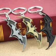 Trendy Bat Man Movie Theme Metal Zinc Alloy Keychains Batman Key Chains comic figure pendant accessory Christmas Present Jewelry