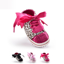 Leopard Shoes Baby Girl 2016 New Casual Sequined Zapatos Bebe Girl Baby Soft Bottom Flowers Shoes Baby Girl 0-2 Years Old F8
