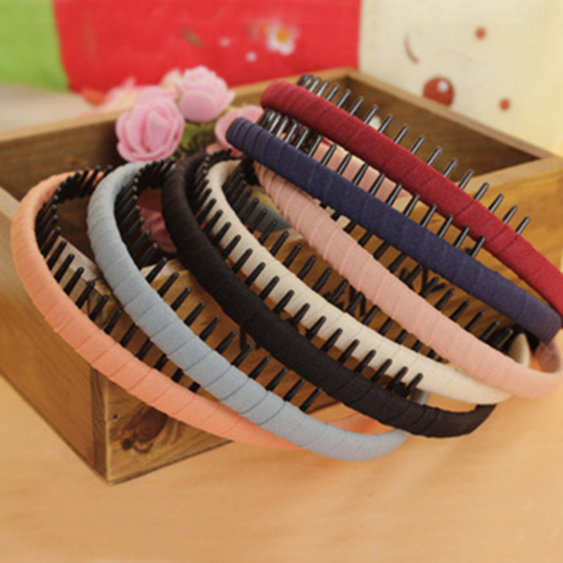 Hot Selling Fashion Multicolor Headband with Teeth Practical Cloth Hair Band for Girls Headwear Hair Accessories