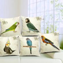 2015 Bird Pillow Personality Cushion cute Parrot retro cushion Parrot pillowcase