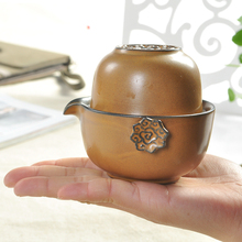 Drinkware Kung Fu Tea Set Ceramic TeaSet Pottery 1 Teapot 1 Tea Cup 2pcs set TeaCup