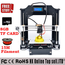 High Quality Precision Reprap Prusa i3 DIY 3d Printer kit with 2 Rolls Filament 8GB SD card and LCD for Free 2015 Upgraded