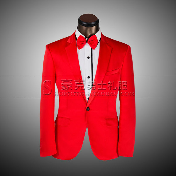 2015 men's suits suits groom tuxedo groom studio costume dress red tuxedo red tuxedo jacket (Jacket + pants)