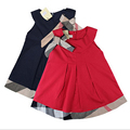 2016 Spring Autumn Baby Girl Dress Casual Baby Girl Clothing Cotton Kids Girls Plaid Edge Dress