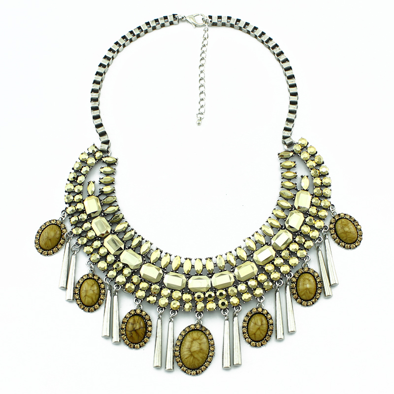 New High quality ZA Brand Necklaces & Pendants Color Crystal Collar