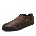 Brand Autumn Winter Men s Flats Genuine Leather Fashion Men Shoes Slip on Driving Flats Spring