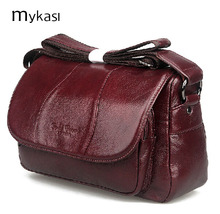 2015 cowhide women’s bags first layer of genuine leather messenger bag female casual ladies handbag shoulder bag
