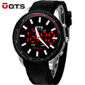 OTS Cool Black Mens 2016 Fashion Large Face LED Digital Outdoor Man Sports Watches Quartz Hodinky