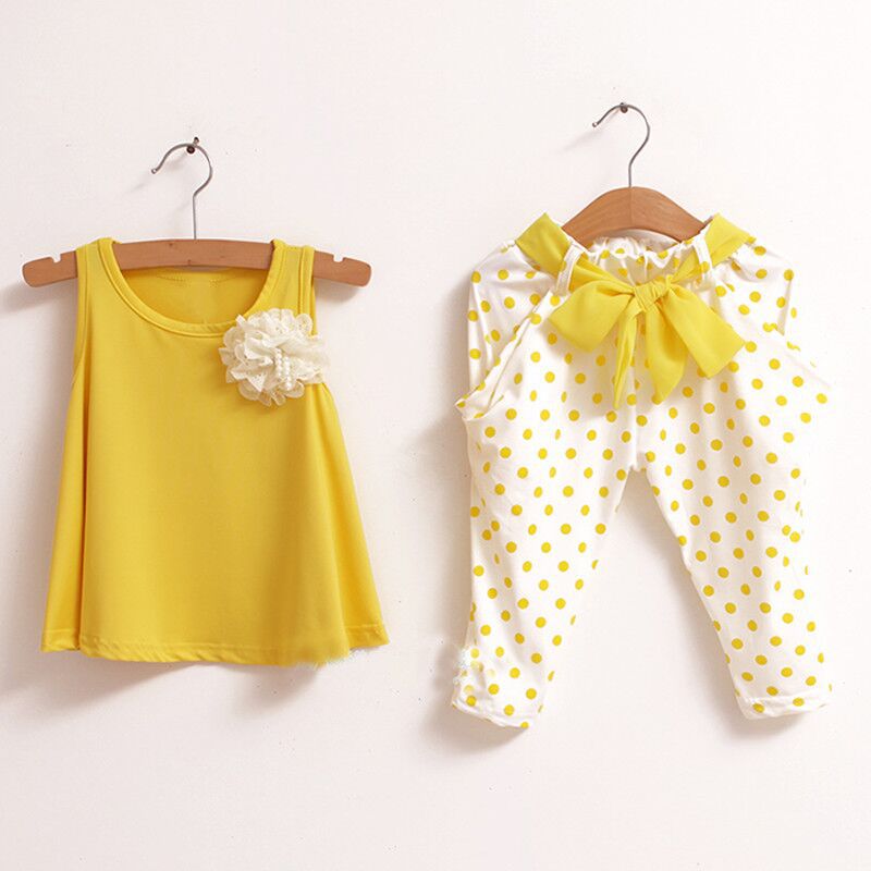 new 2015 children s clothing summer set child flower female vest polka dot harem pants kids