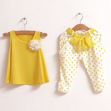 new 2015 children s clothing summer set child flower female vest polka dot harem pants kids