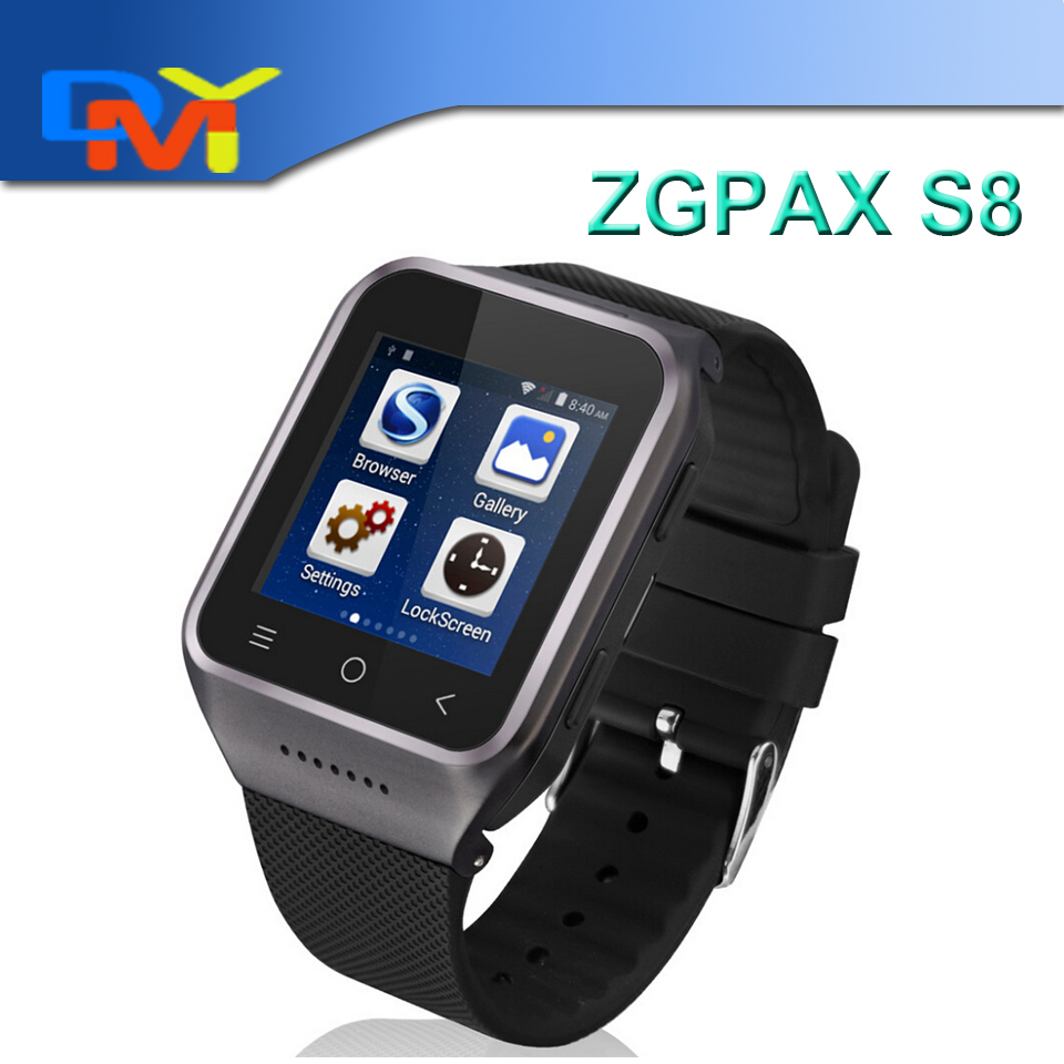 ZGPAX S8 Smart Watch 1 54 Android 4 4 MTK6572 Dual Core Smart Electronics 2MP Camera