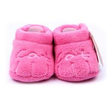 2015 New Fashion Cute Soft Coral Velve Baby Shoes With Cat Bear Cow Small Claws Baby