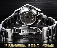 Multi Function Automatic Mechanical watches men luxury brand BOS Stainless Steel black dial Calendar Steel Ceramic